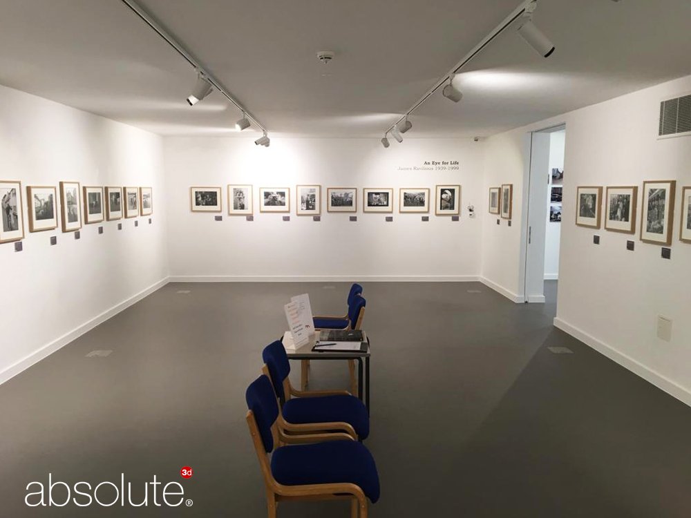 Black & white photographic art in The Museum of Barnstaple & North Devon, wall mounted using Absolute art hanging systems.